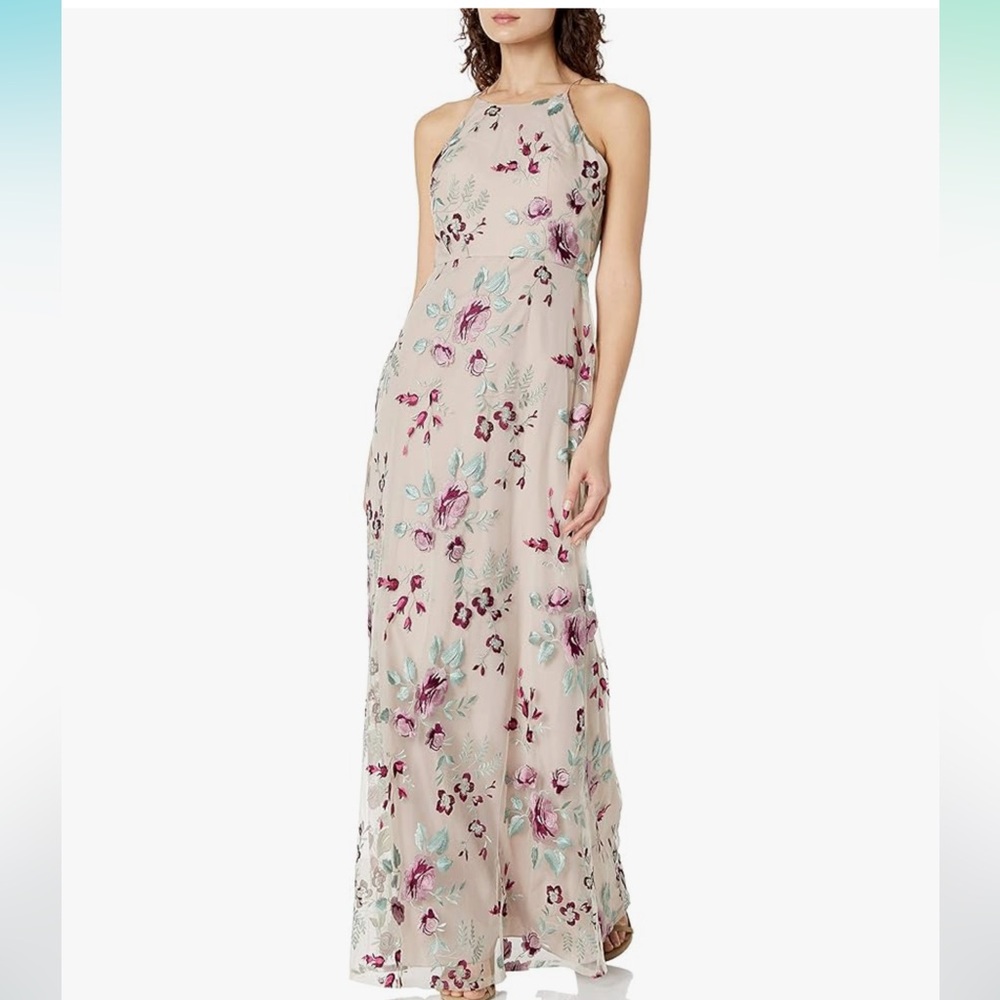 Jenny Yoo Women's Claire Floral Embroidered Gown